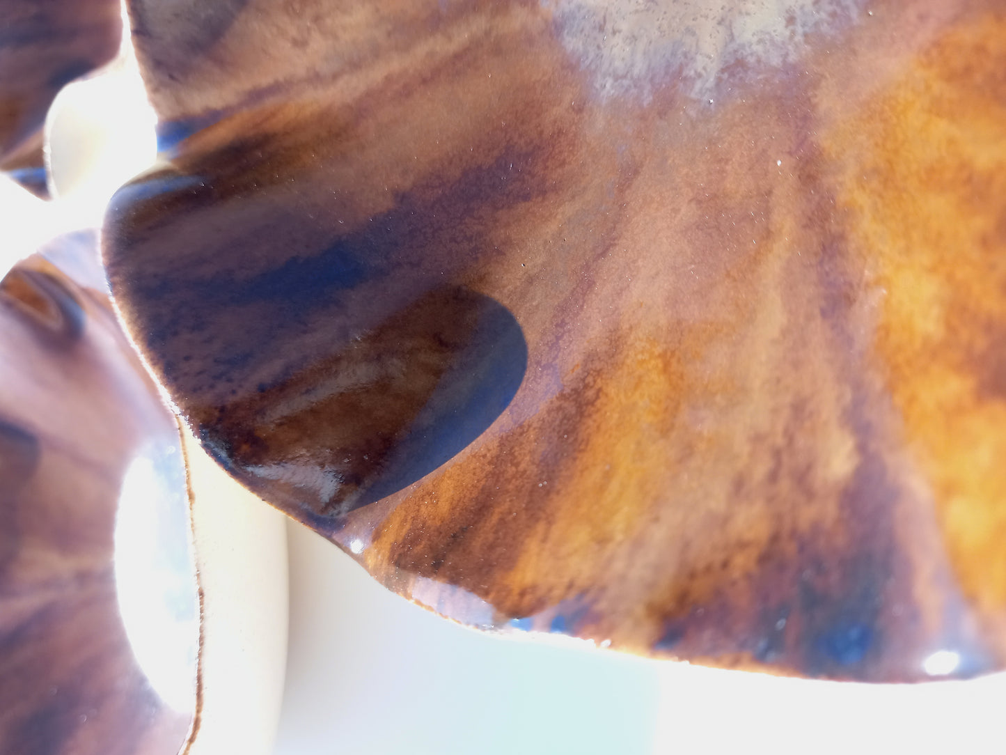 Walnut and Cognac Porcelain Art Sculpture: Custom Ceramic Wall Decor, Made to Order