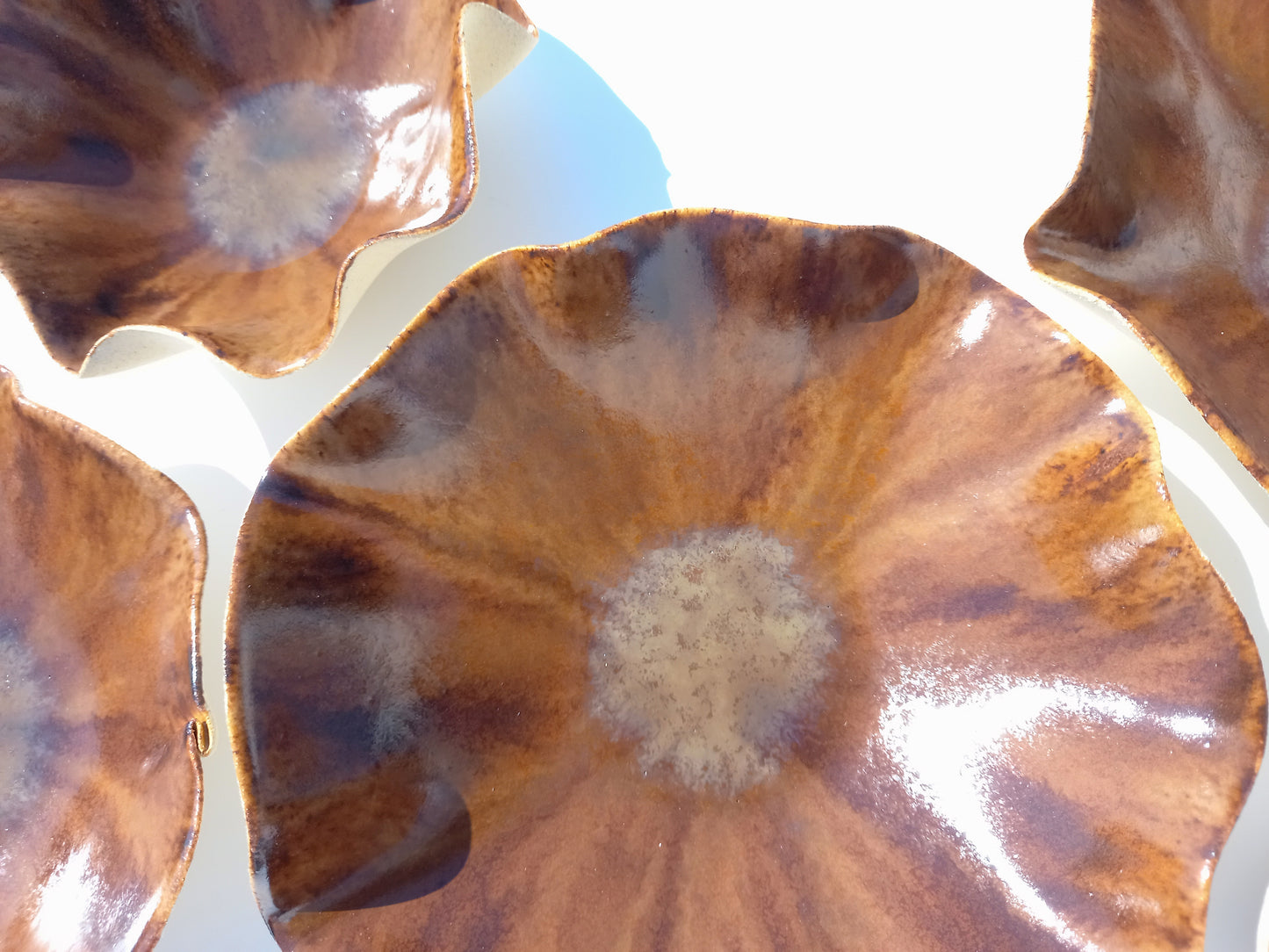 Walnut and Cognac Porcelain Art Sculpture: Custom Ceramic Wall Decor, Made to Order