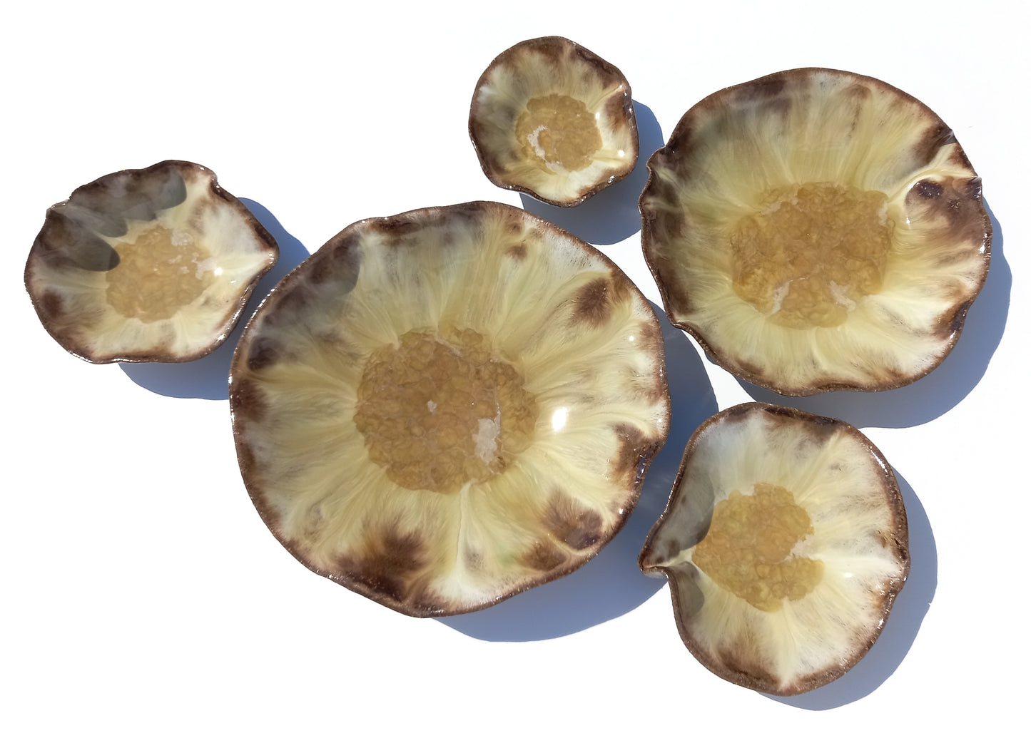 Honey Amber and Creamy Ivory Porcelain Art Sculpture: Ceramic Wall Decor, Made to Order
