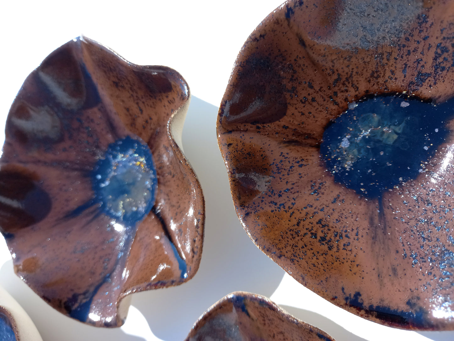 Burnt Umber Porcelain Art Sculpture: Tortoiseshell Brown Ceramic Wall Decor, Made to Order