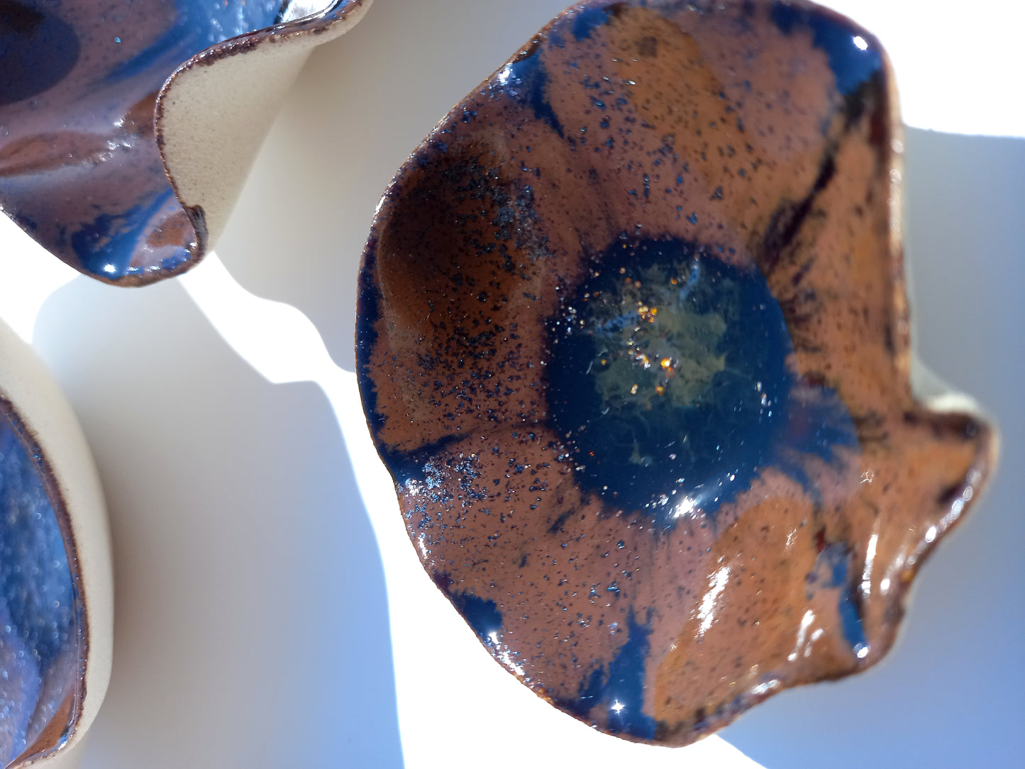 Burnt Umber Porcelain Art Sculpture: Tortoiseshell Brown Ceramic Wall Decor, Made to Order