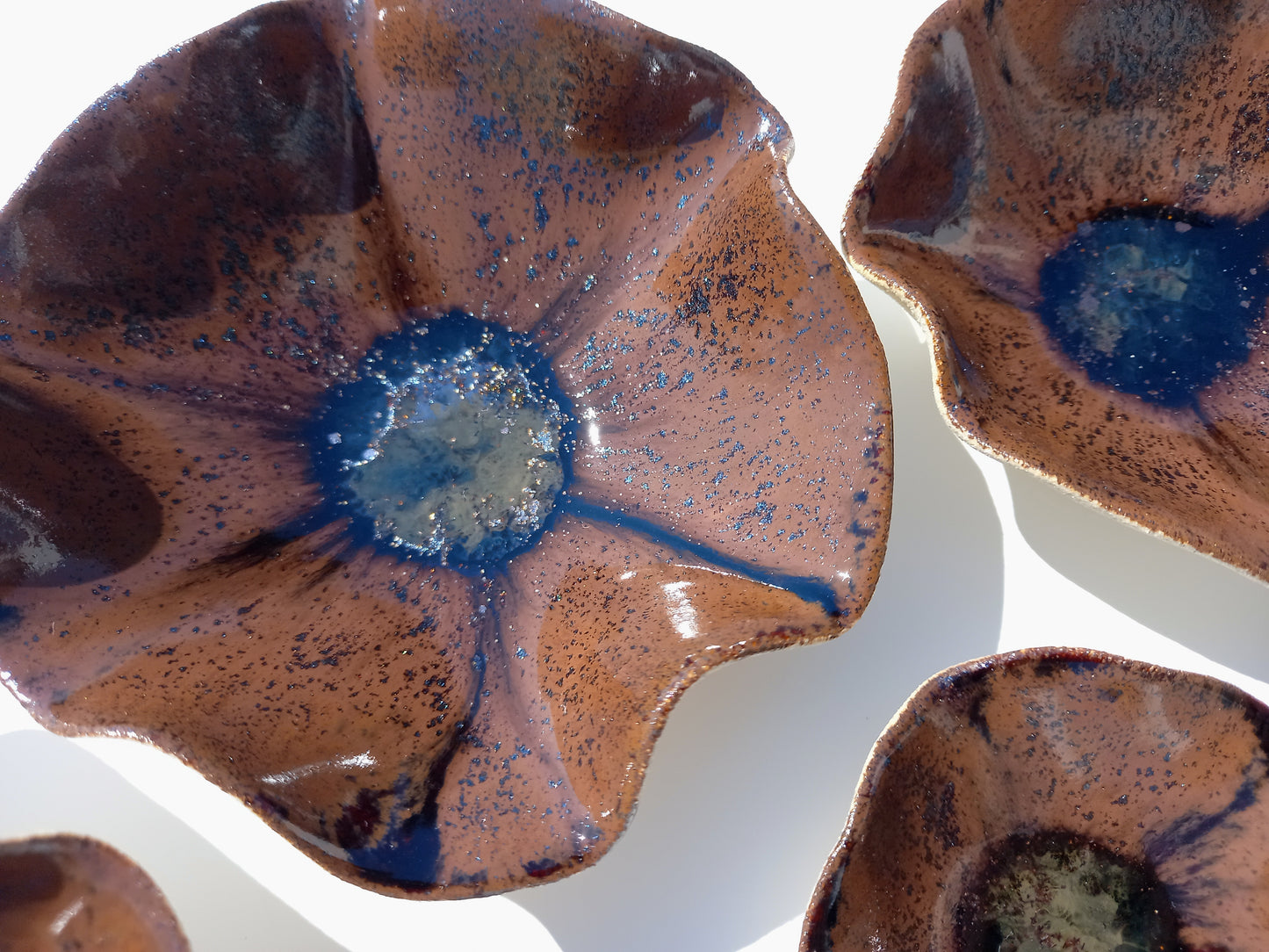 Burnt Umber Porcelain Art Sculpture: Tortoiseshell Brown Ceramic Wall Decor, Made to Order