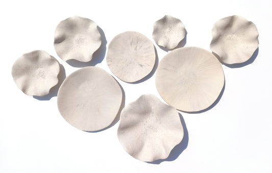 Ivory Porcelain Wall Art Sculptures with hangers - Ceramic Installation - Made to Order