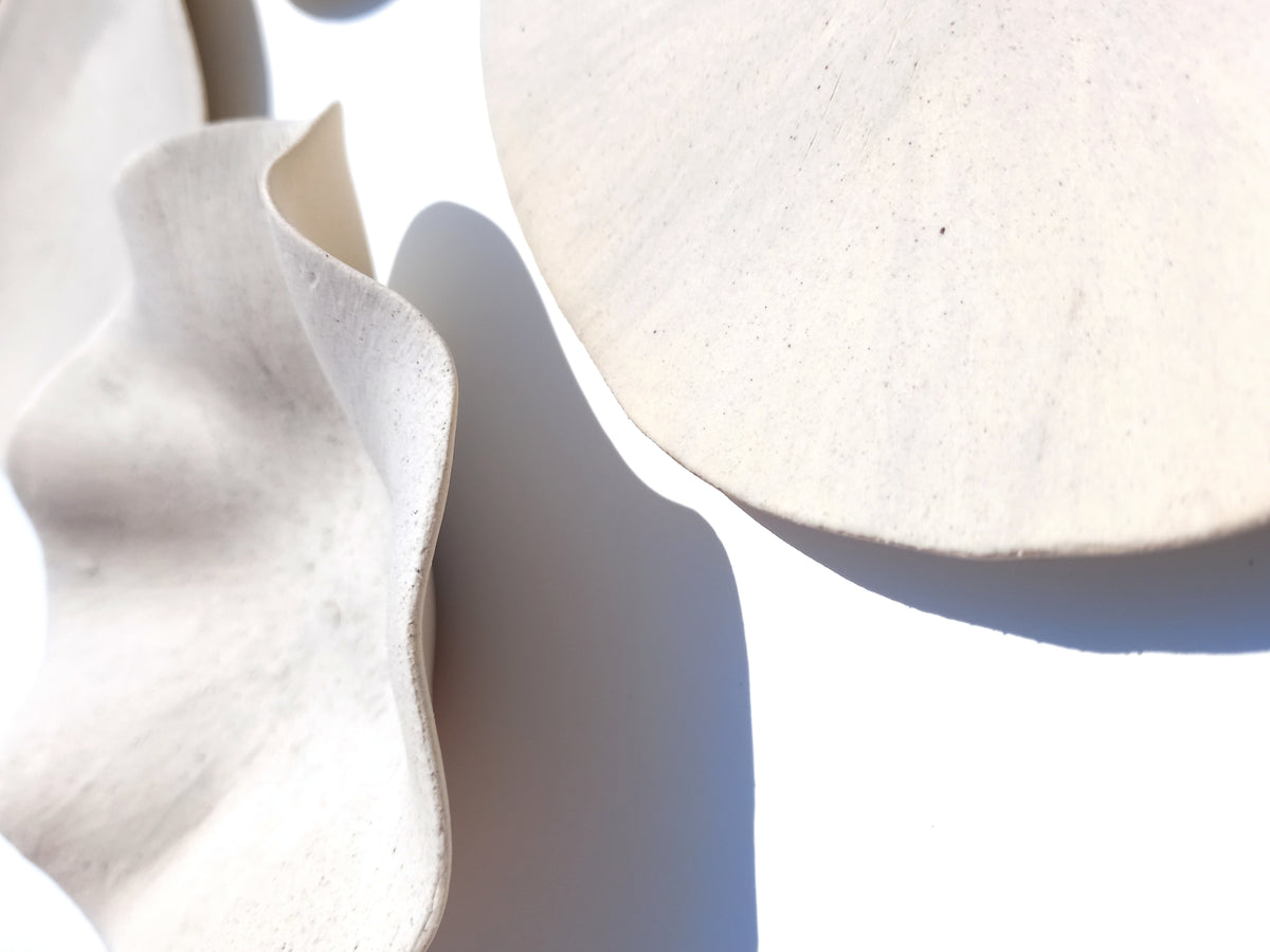 Ivory Porcelain Wall Art Sculptures with hangers - Ceramic Installation - Made to Order