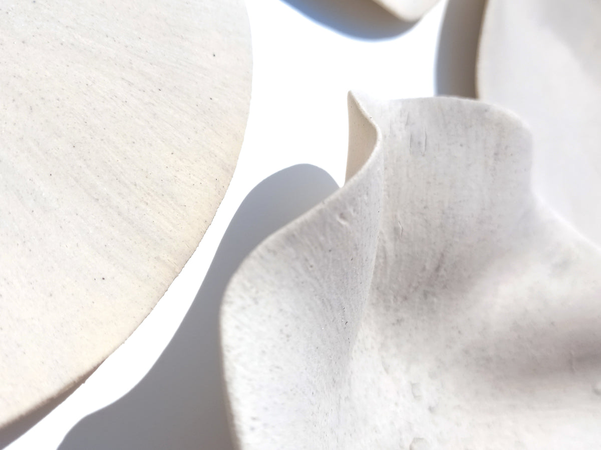 Ivory Porcelain Wall Art Sculptures with hangers - Ceramic Installation - Made to Order