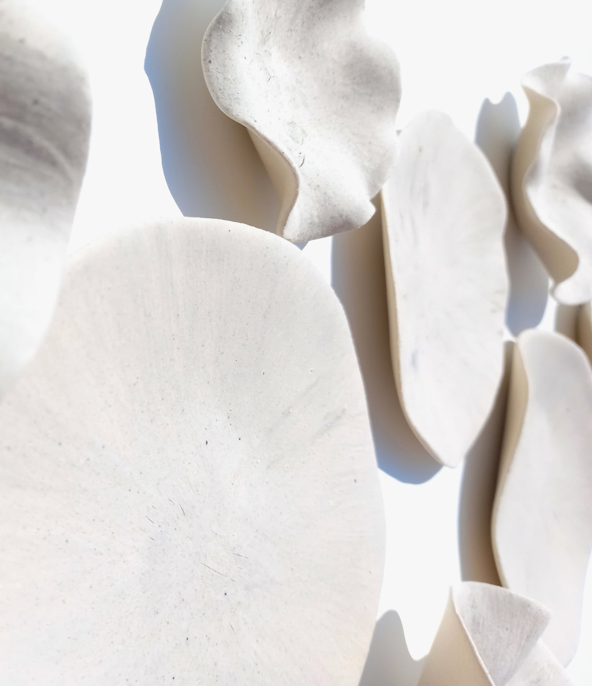 Ivory Porcelain Wall Art Sculptures with hangers - Ceramic Installation - Made to Order