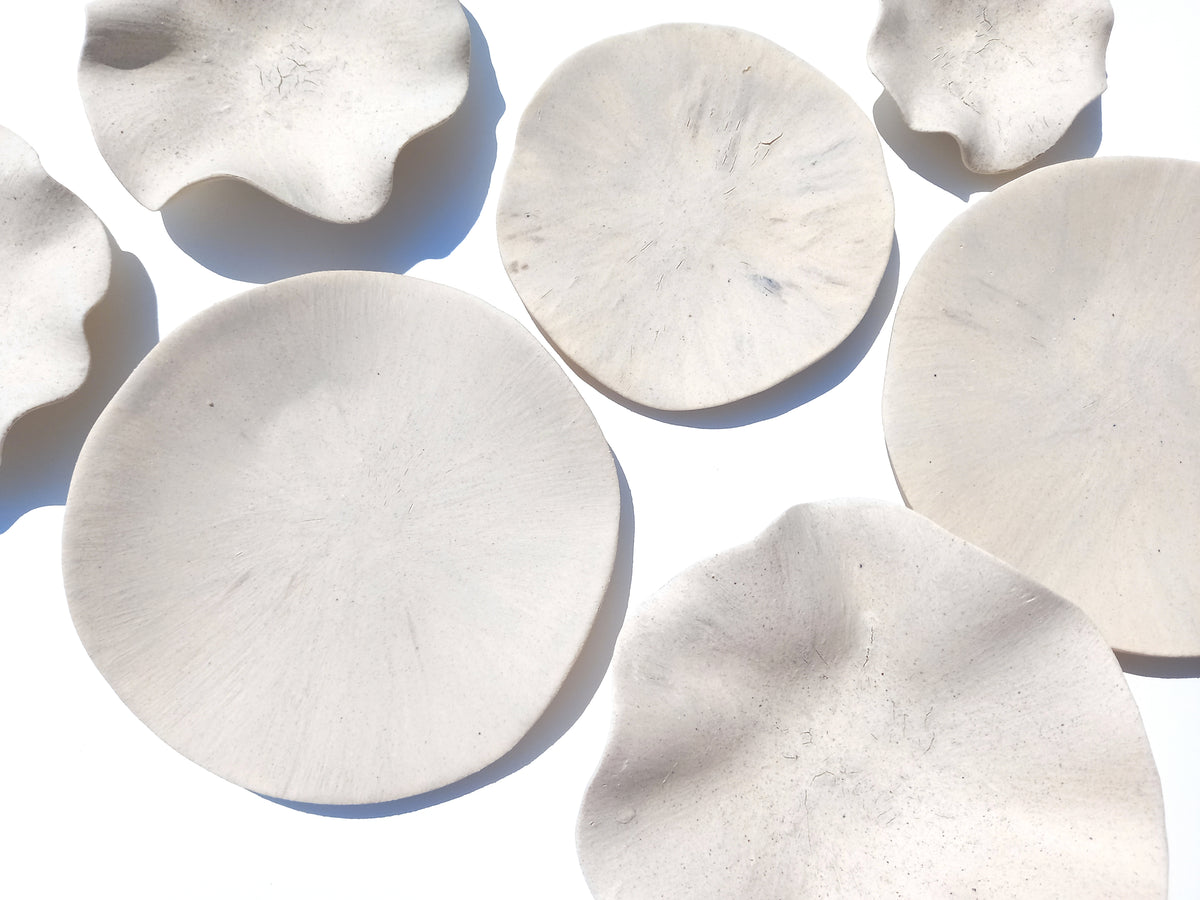 Ivory Porcelain Wall Art Sculptures with hangers - Ceramic Installation - Made to Order