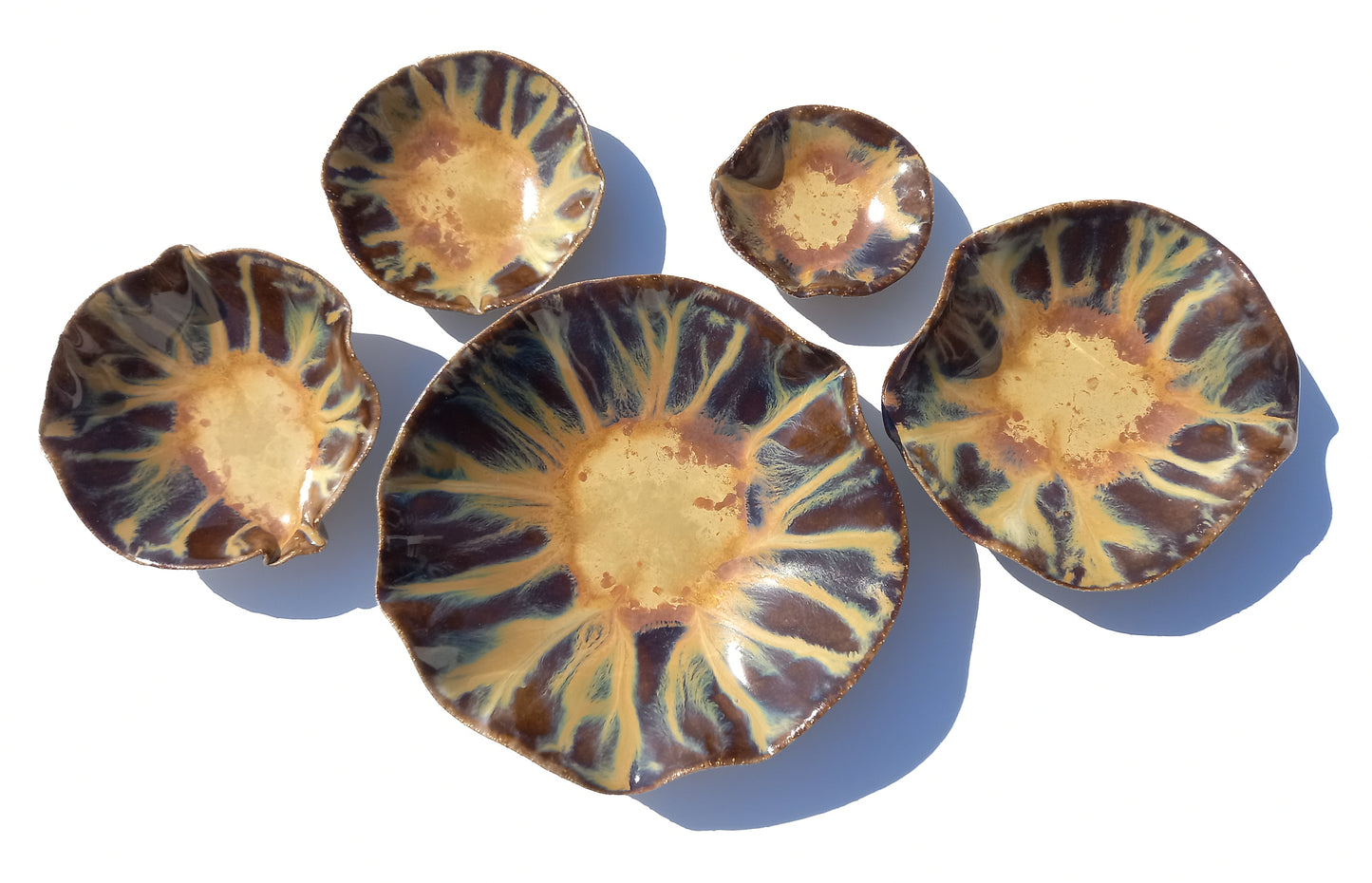 Ochre Yellow and Chocolate Brown Porcelain Art Sculpture: Handmade Ceramic Wall Decor, Made to Order