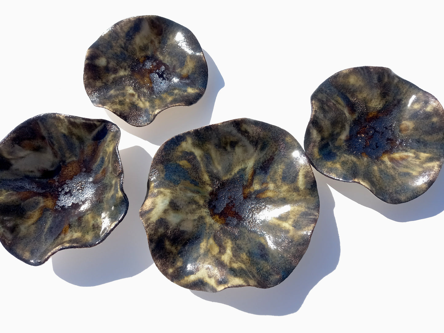 Dark Olive Green and Black Ceramic Wall Art: Art Installation Sculpture, Made to Order