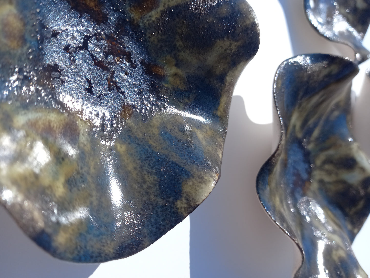 Dark Olive Green and Black Ceramic Wall Art: Art Installation Sculpture, Made to Order