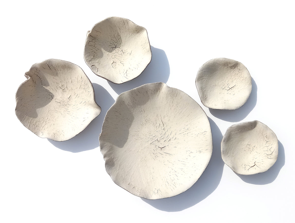 Creamy White Porcelain Art Sculpture: Matte Ceramic Wall Decor, Made to Order