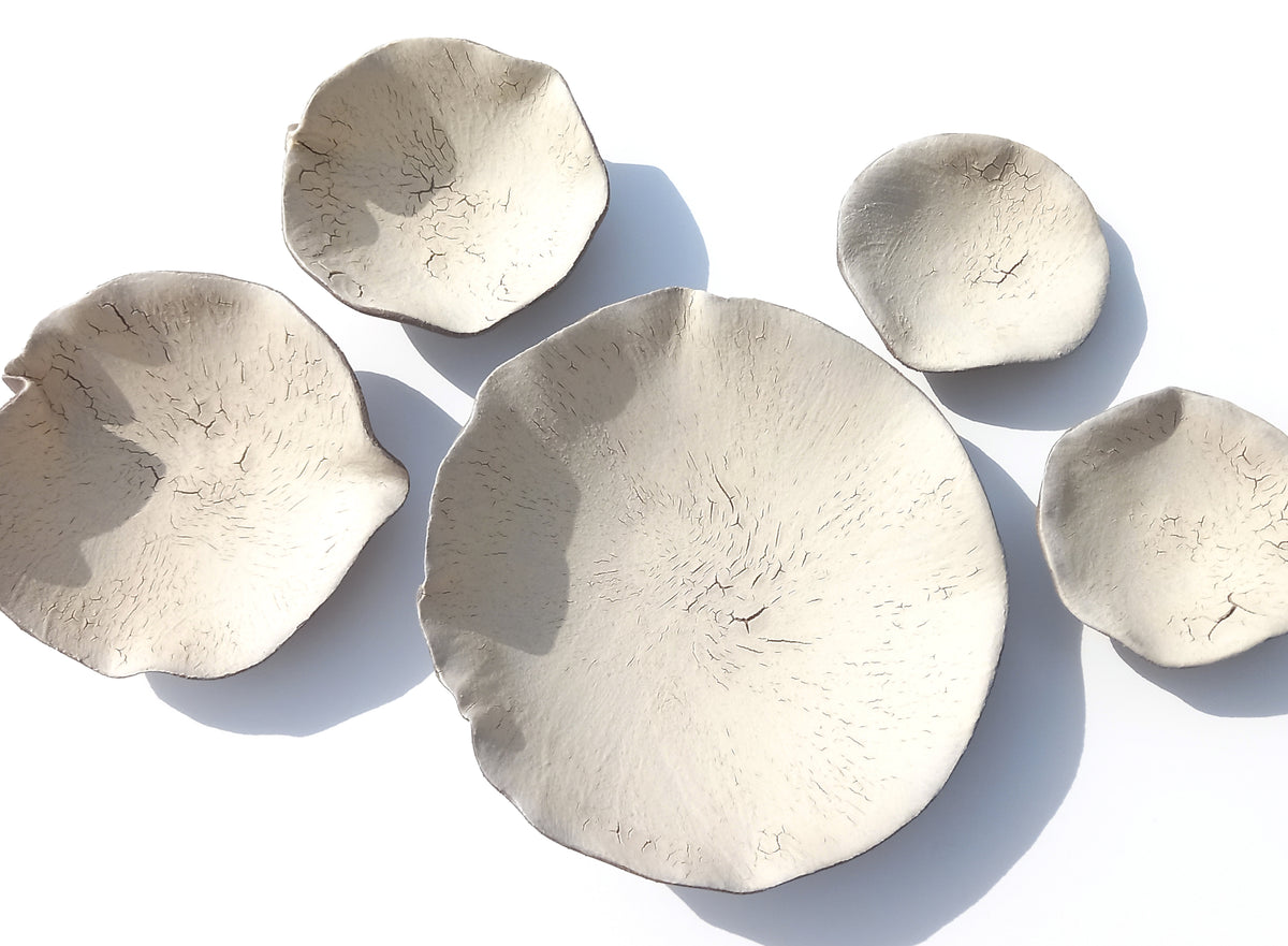 Creamy White Porcelain Art Sculpture: Matte Ceramic Wall Decor, Made to Order