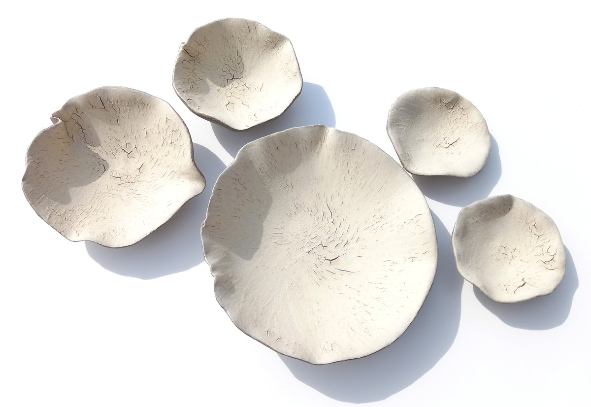Creamy White Porcelain Art Sculpture: Matte Ceramic Wall Decor, Made to Order