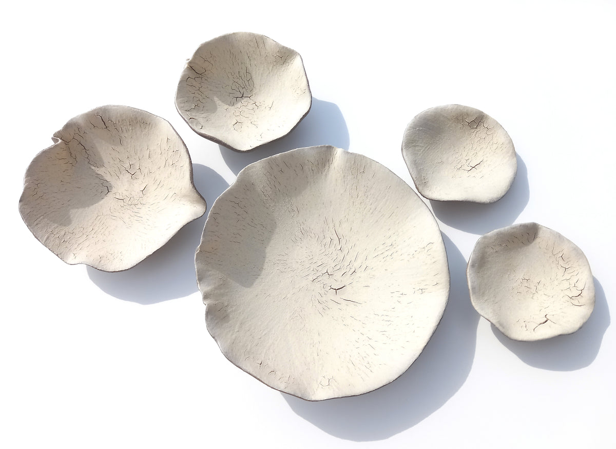 Creamy White Porcelain Art Sculpture: Matte Ceramic Wall Decor, Made to Order