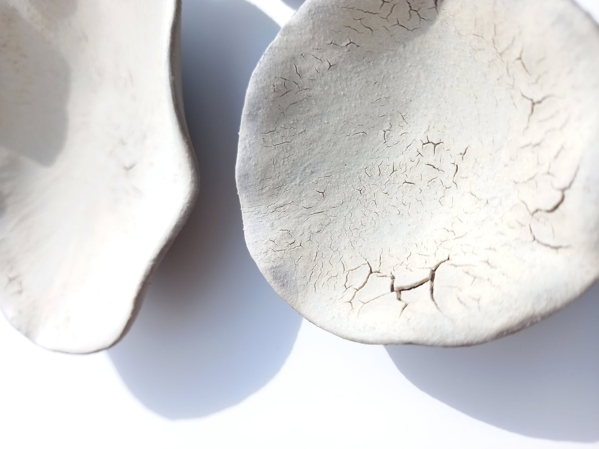 Creamy White Porcelain Art Sculpture: Matte Ceramic Wall Decor, Made to Order