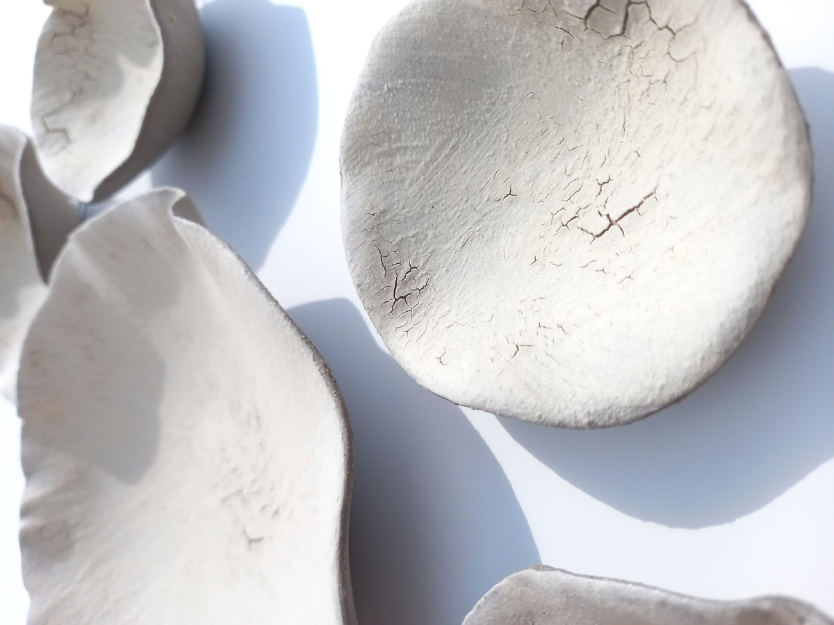 Creamy White Porcelain Art Sculpture: Matte Ceramic Wall Decor, Made to Order
