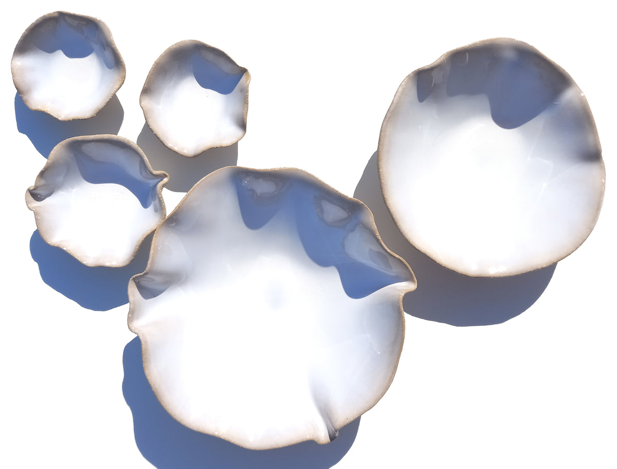 Milky White Stoneware Art Sculpture: Eggshell Ceramic Wall Decor, Made to Order