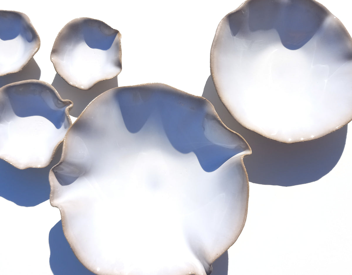 Milky White Stoneware Art Sculpture: Eggshell Ceramic Wall Decor, Made to Order