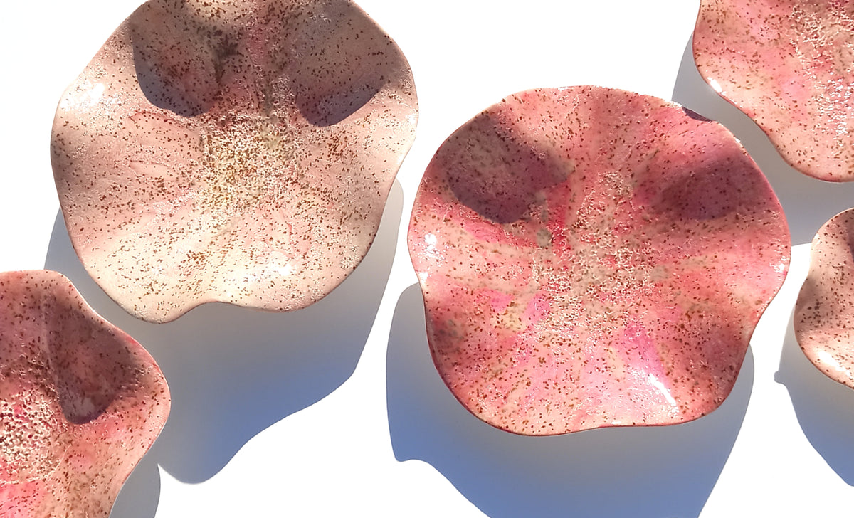 Dusty Rose and Blush Pink Ceramic Wall Art: Art Installation Sculpture, Made to Order