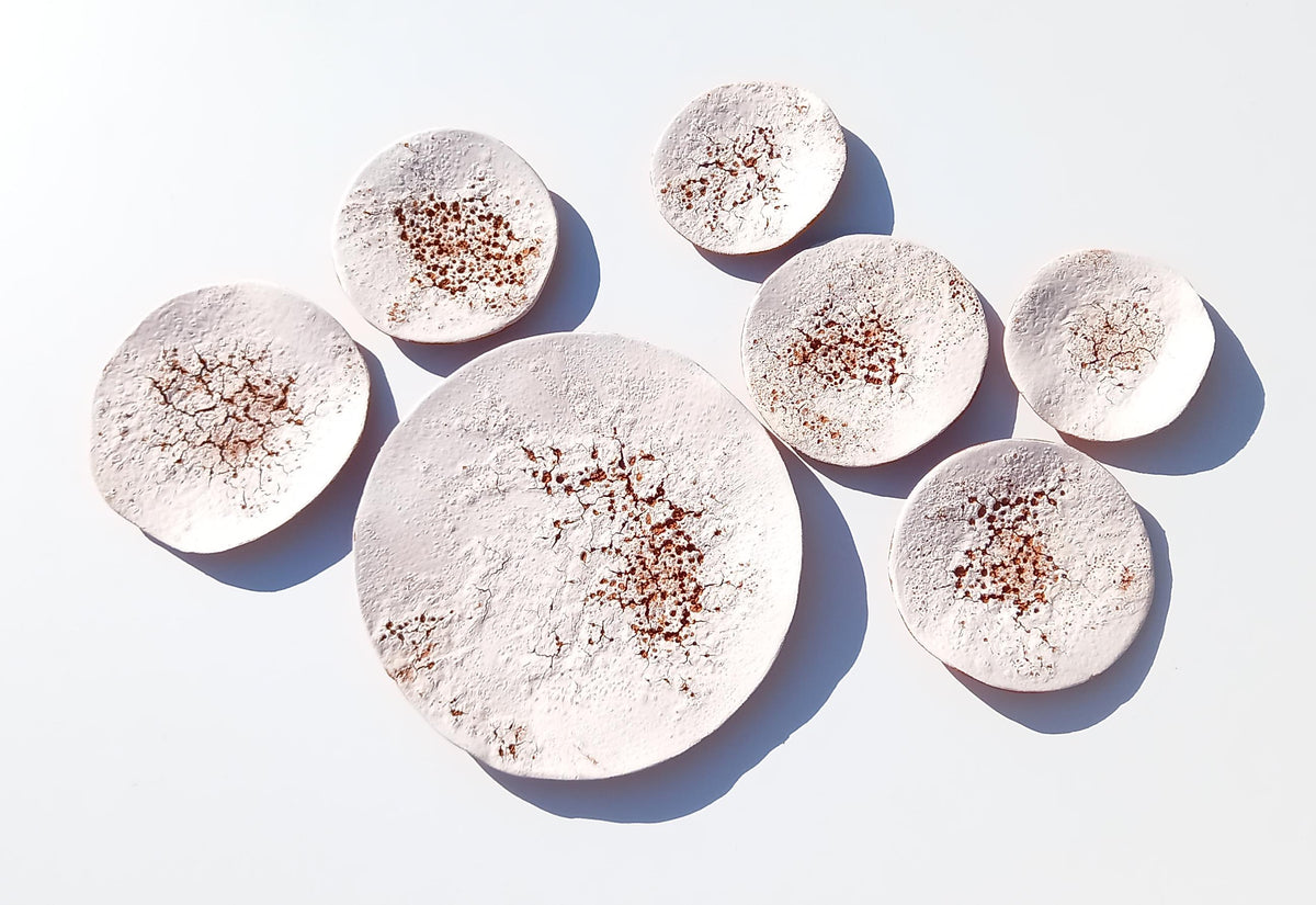 White Terracotta Tile Wall Art: Ceramic Sculpture, Made to Order