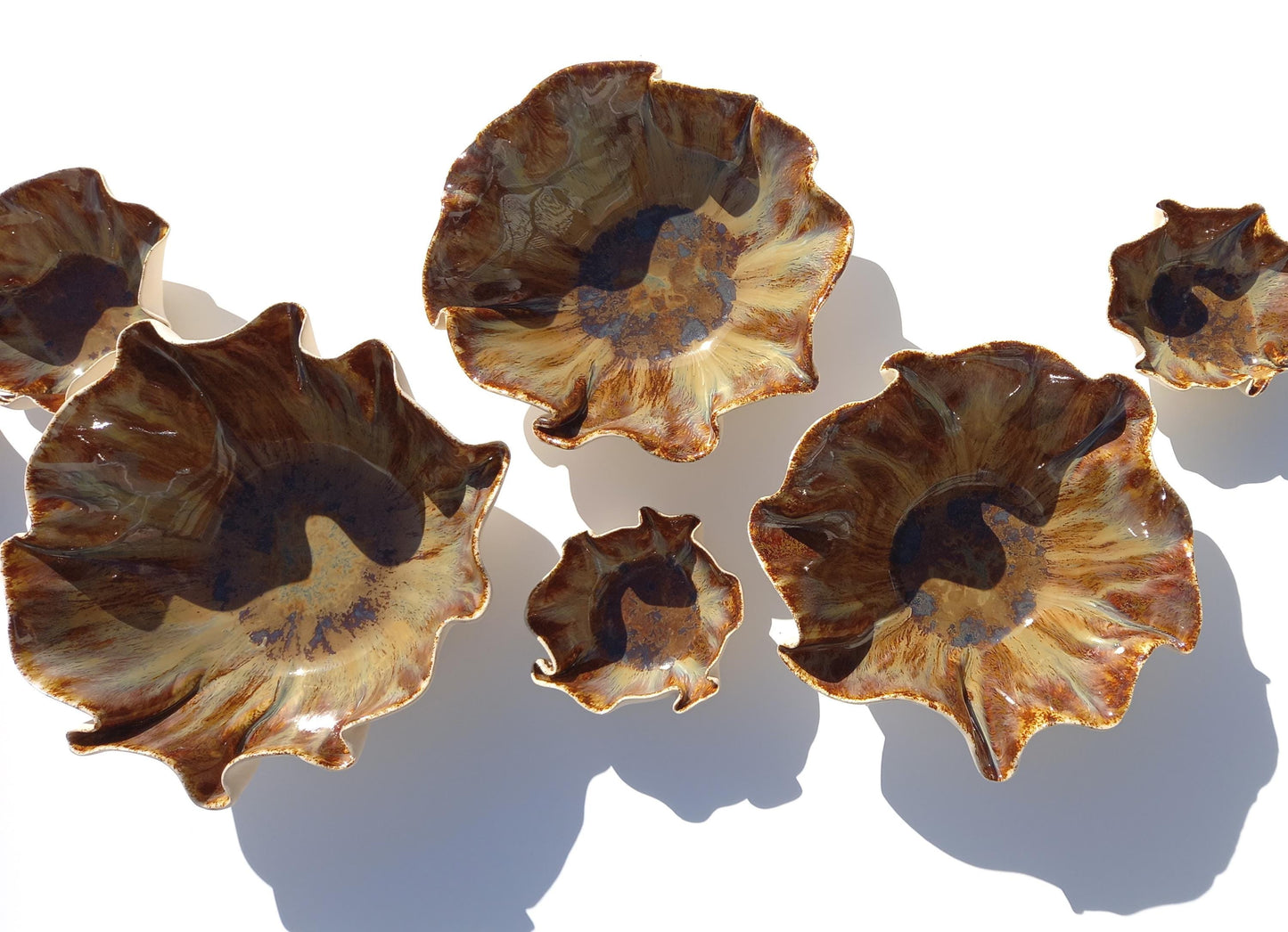 Amber Porcelain Wall Sculptures: Handmade Ceramic Art Installation - MADE TO ORDER