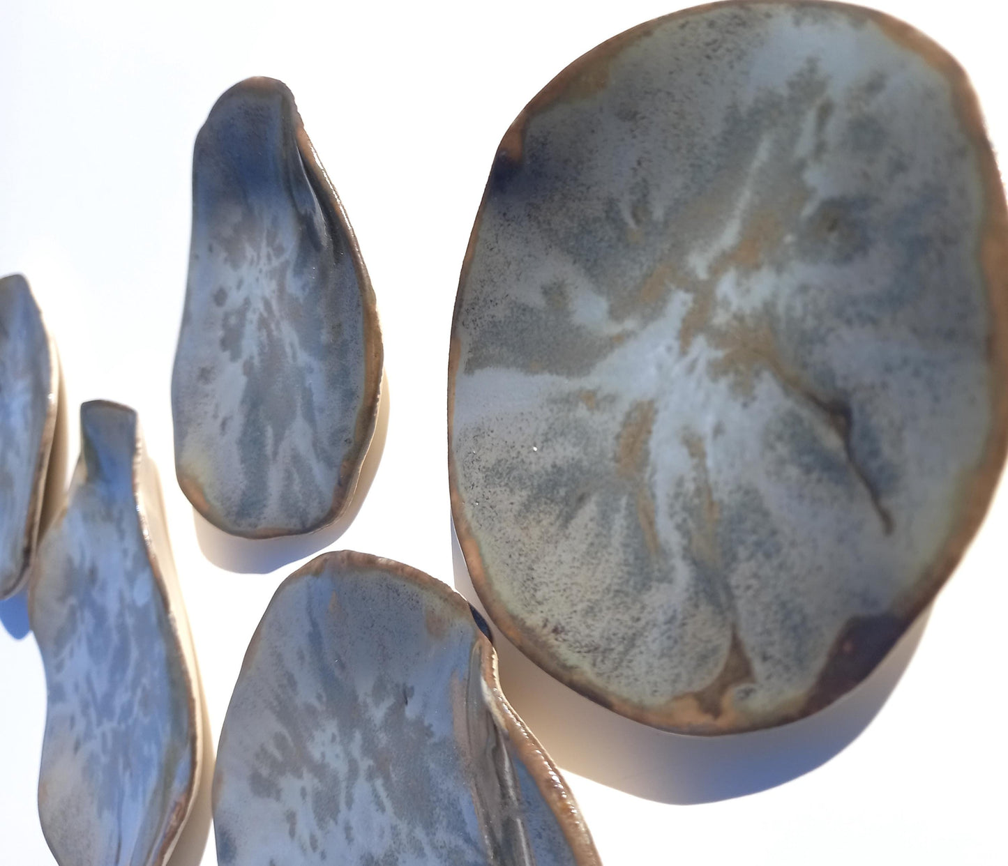 Stone Gray & Taupe Ceramic Wall Sculpture: Organic Round Porcelain Tile Art, Made to Order