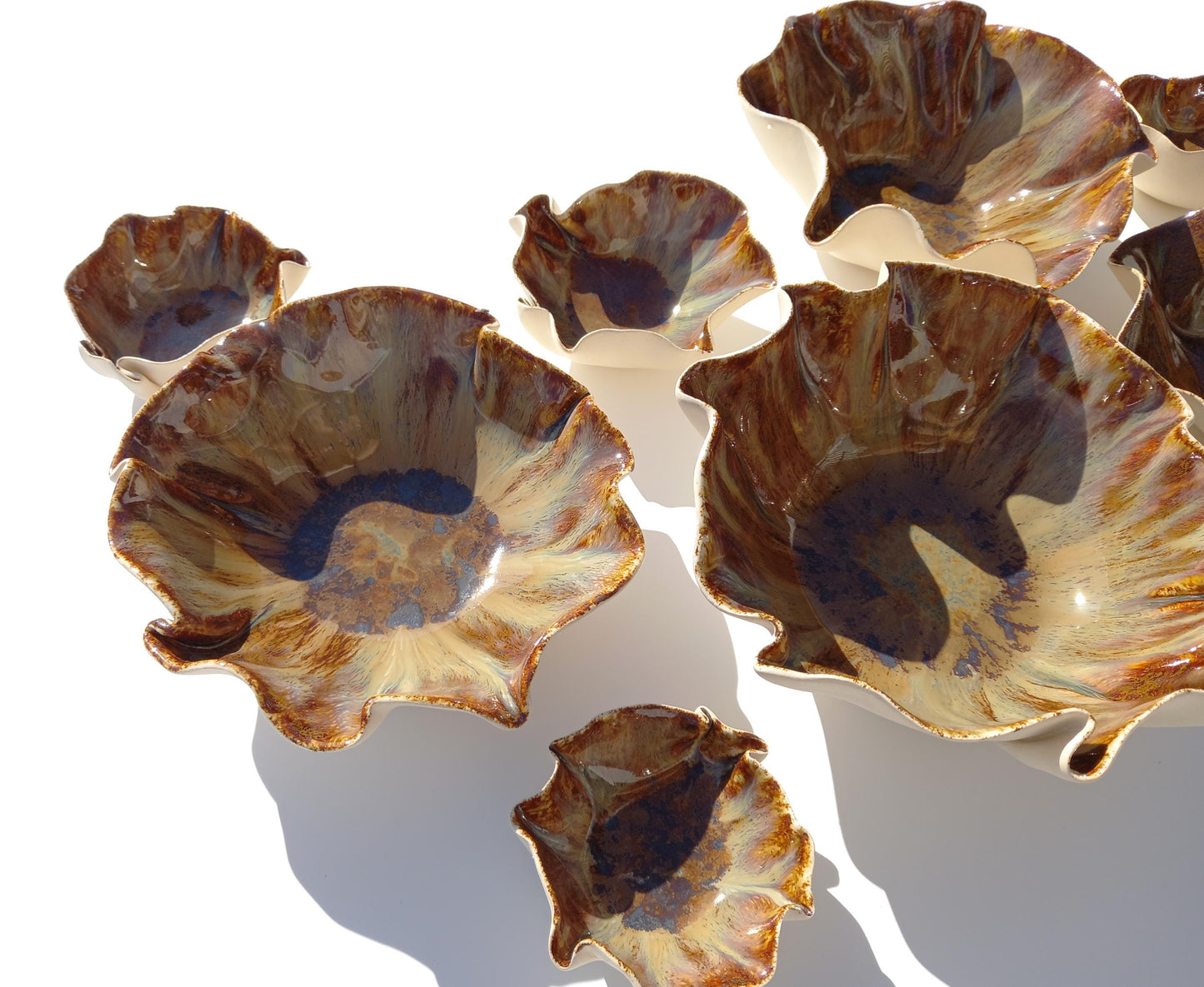 Amber Porcelain Wall Sculptures: Handmade Ceramic Art Installation - MADE TO ORDER