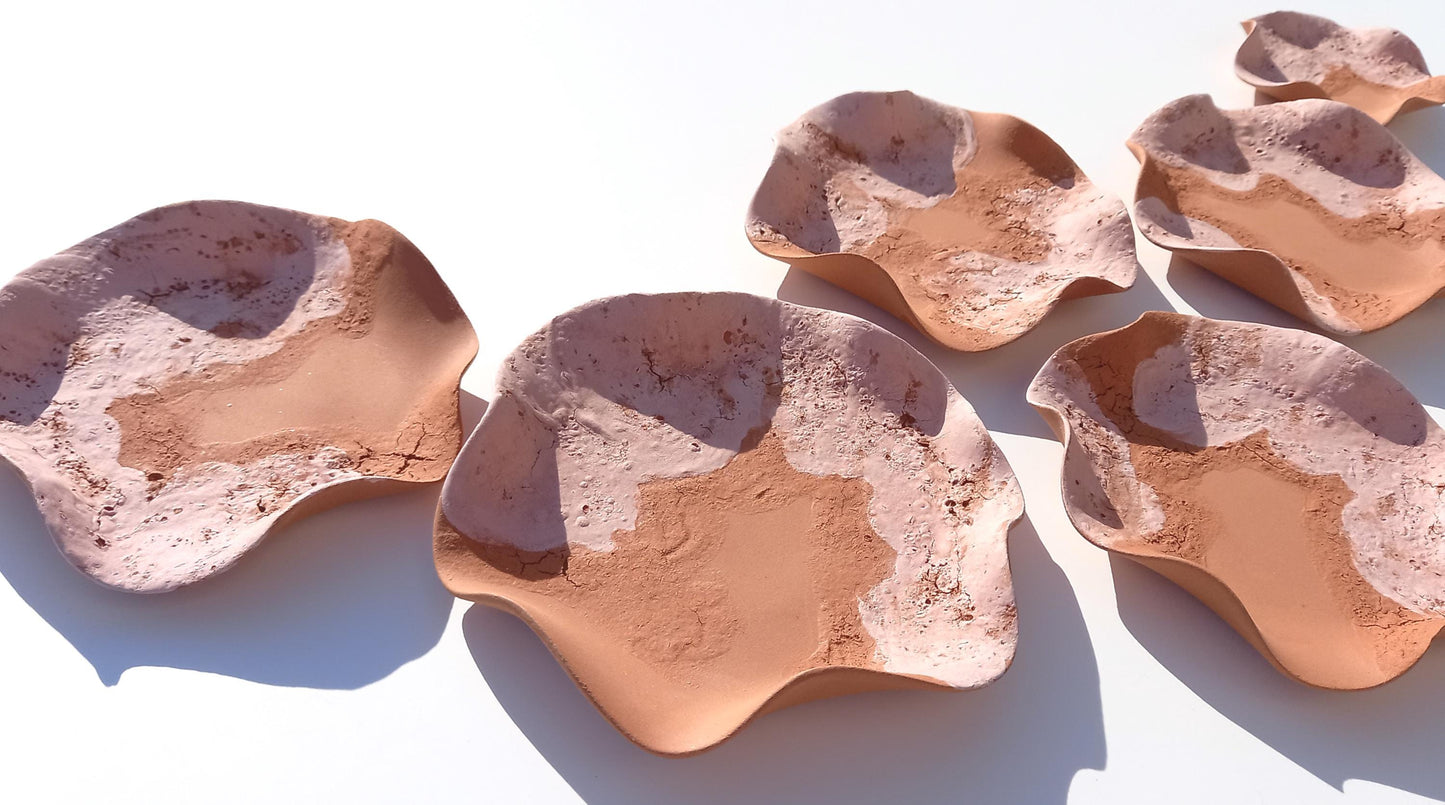 Terracotta Flower Tile Wall Art: Pink Blush Ceramic Sculpture, Made to Order