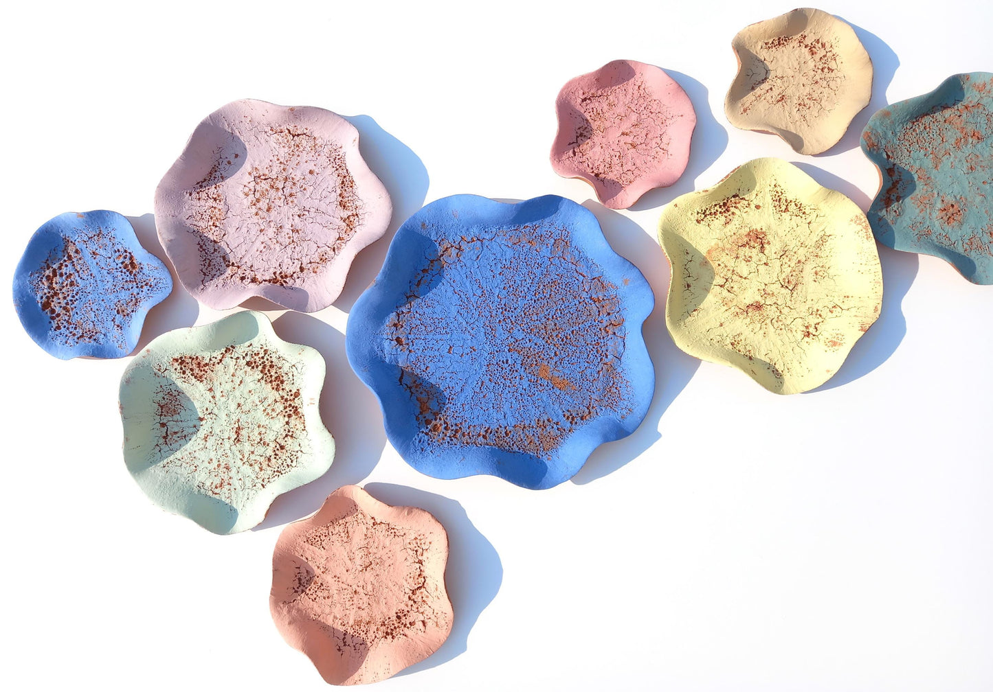 Terracotta Wall Art Tiles: Flower Ceramic Sculpture, Made To Order