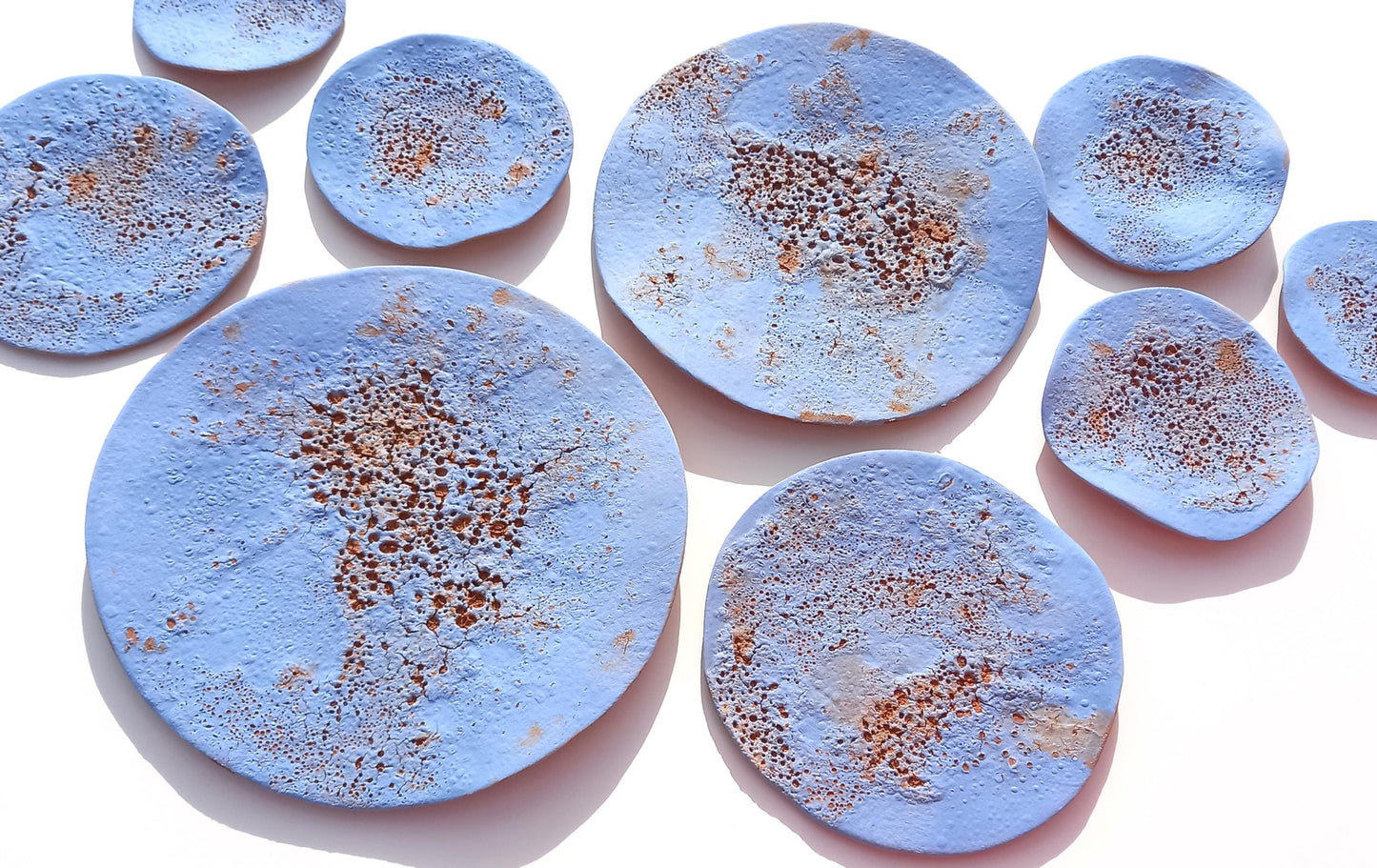 Terracotta Tile Wall Art: Blue Ceramic Sculpture, Made to Order