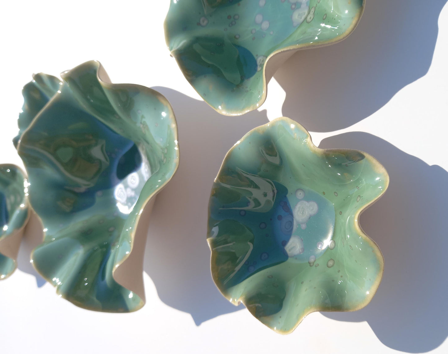 Green Porcelain Art Sculpture: Custom Ceramic Wall Decor, Made to Order