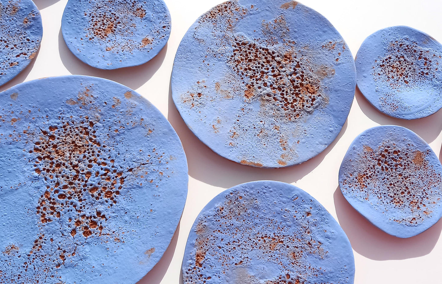 Terracotta Tile Wall Art: Blue Ceramic Sculpture, Made to Order
