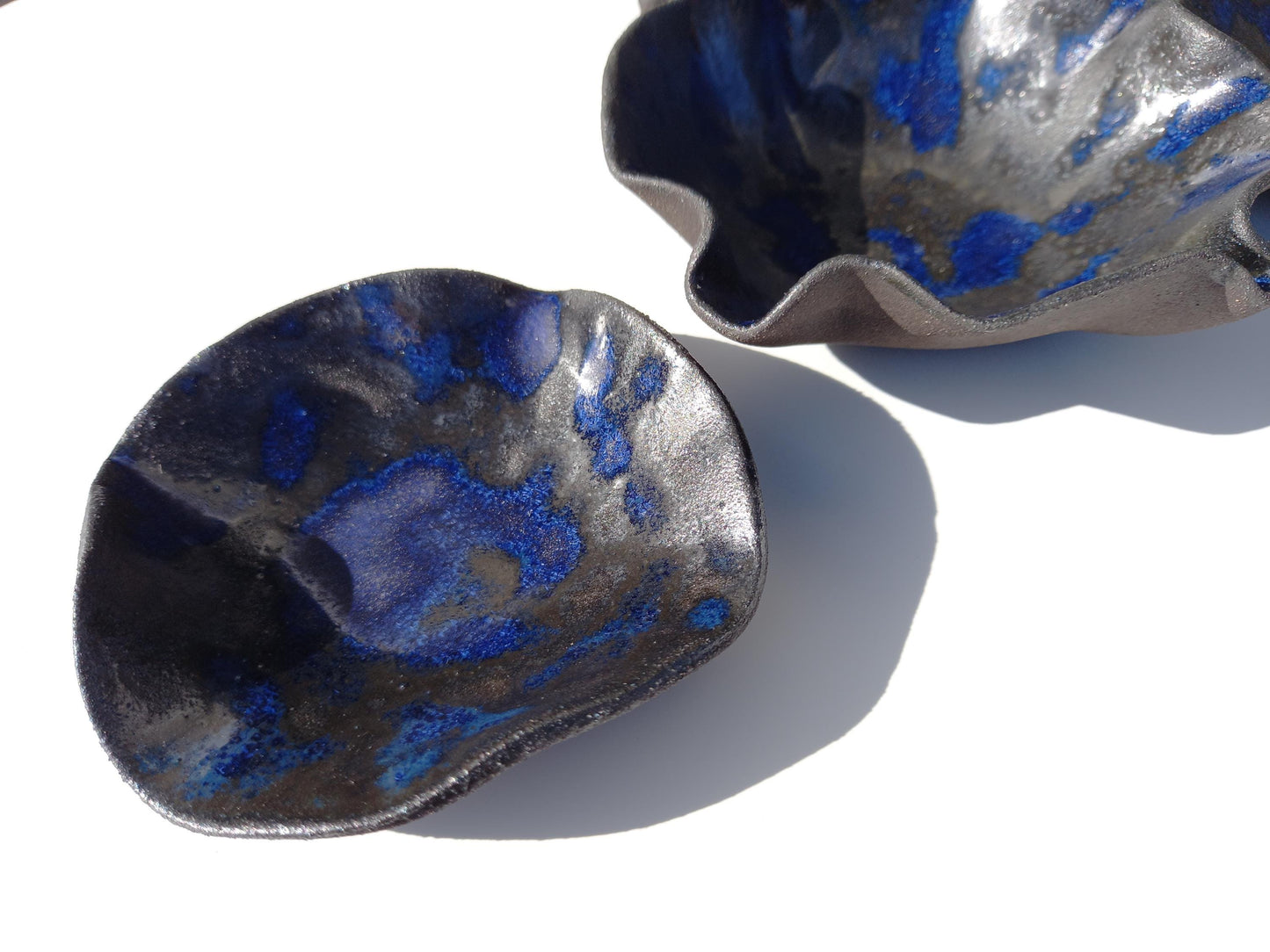 Night Blue Porcelain Tulip Wall Art Sculpture Set - Made to Order