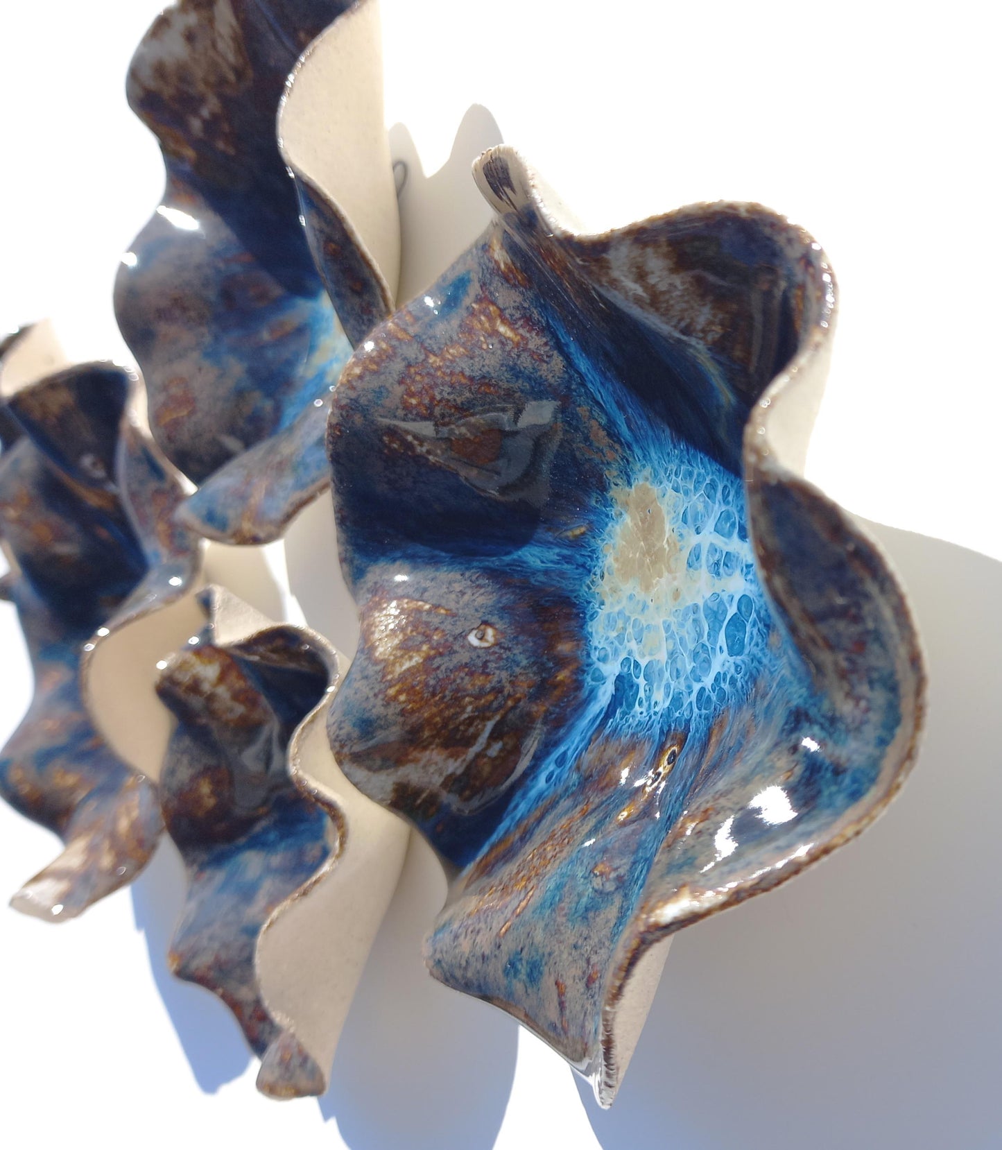 Large Blue Ceramic Wall Art - Ocean Inspired Installation - Minimalist Sculpture - MADE TO ORDER