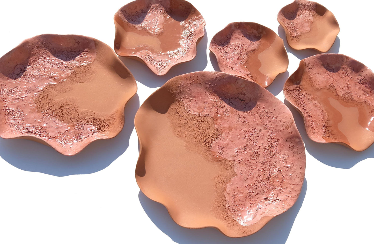 Terracotta Flower Tile Wall Art: Blush Ceramic Sculpture, Made to Order