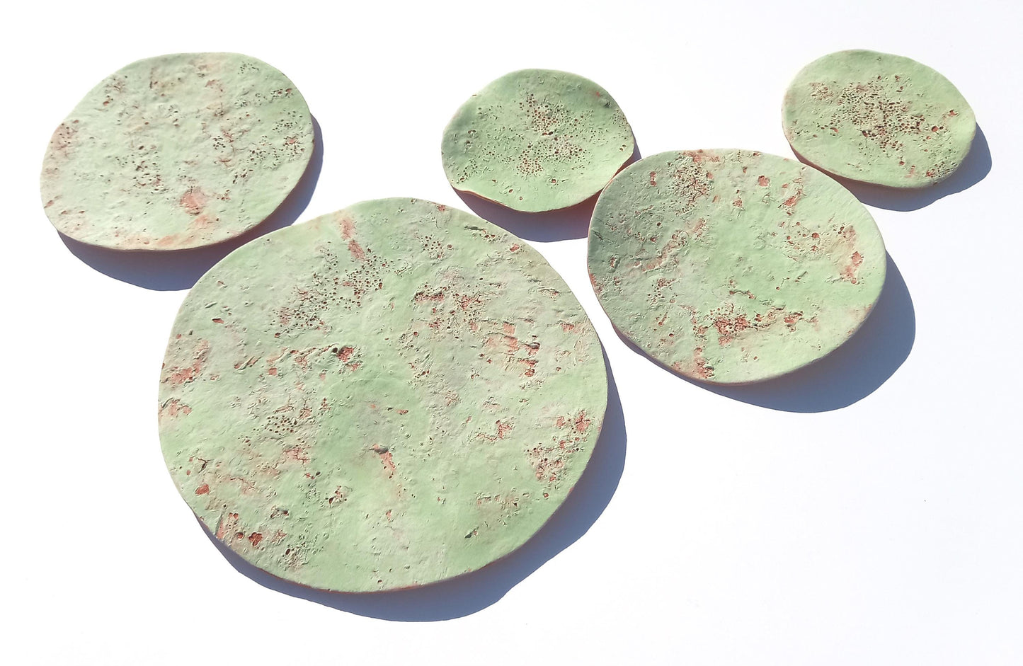 Terracotta Tile Wall Art: Apple Green Ceramic Sculpture, Made to Order
