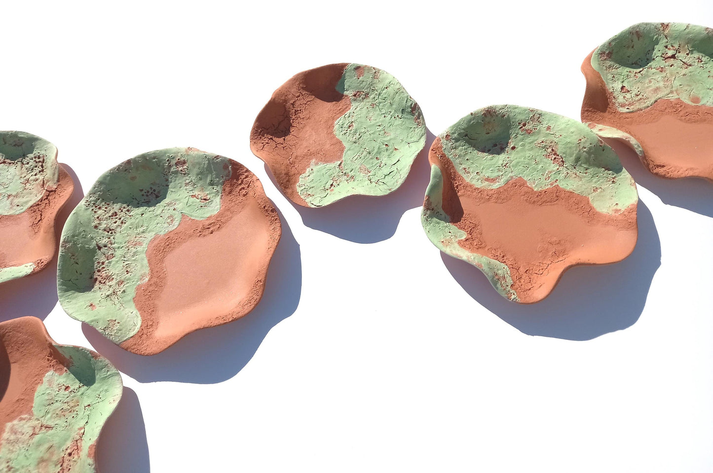 Light Green Terracotta Wall Art Tiles: Flower Ceramic Sculpture (Made to Order)
