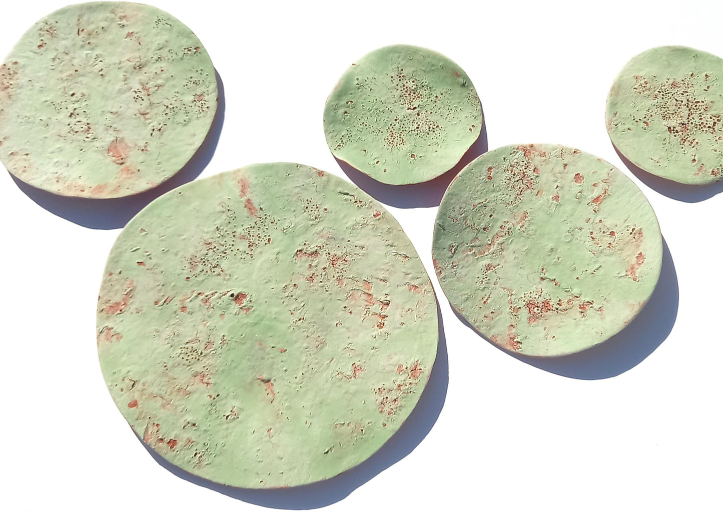 Terracotta Tile Wall Art: Apple Green Ceramic Sculpture, Made to Order