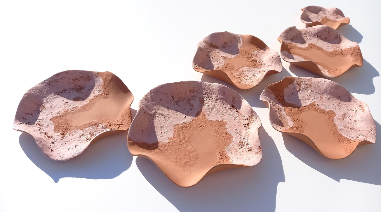 Terracotta Flower Tile Wall Art: Pink Blush Ceramic Sculpture, Made to Order