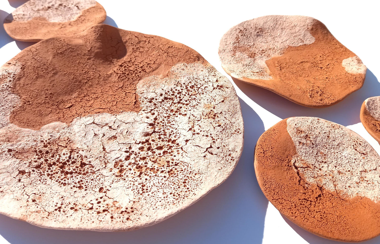Beige & Terracotta Desert Wall Art Tiles: Handmade Ceramic Sculpture, Made to Order