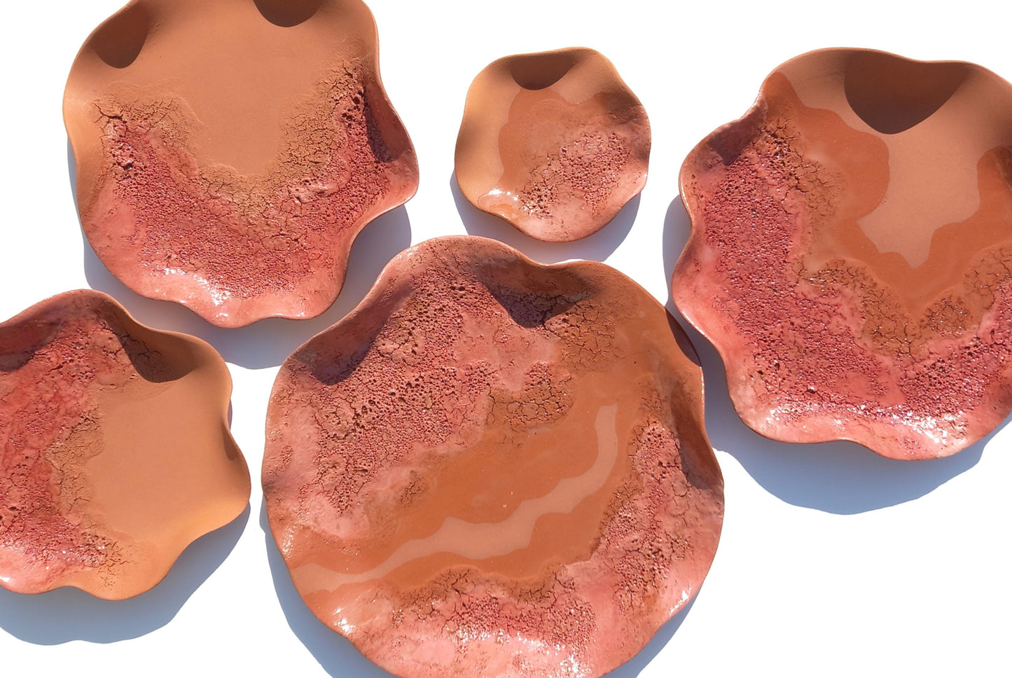 Terracotta Flower Tile Wall Art: Blush Ceramic Sculpture, Made to Order