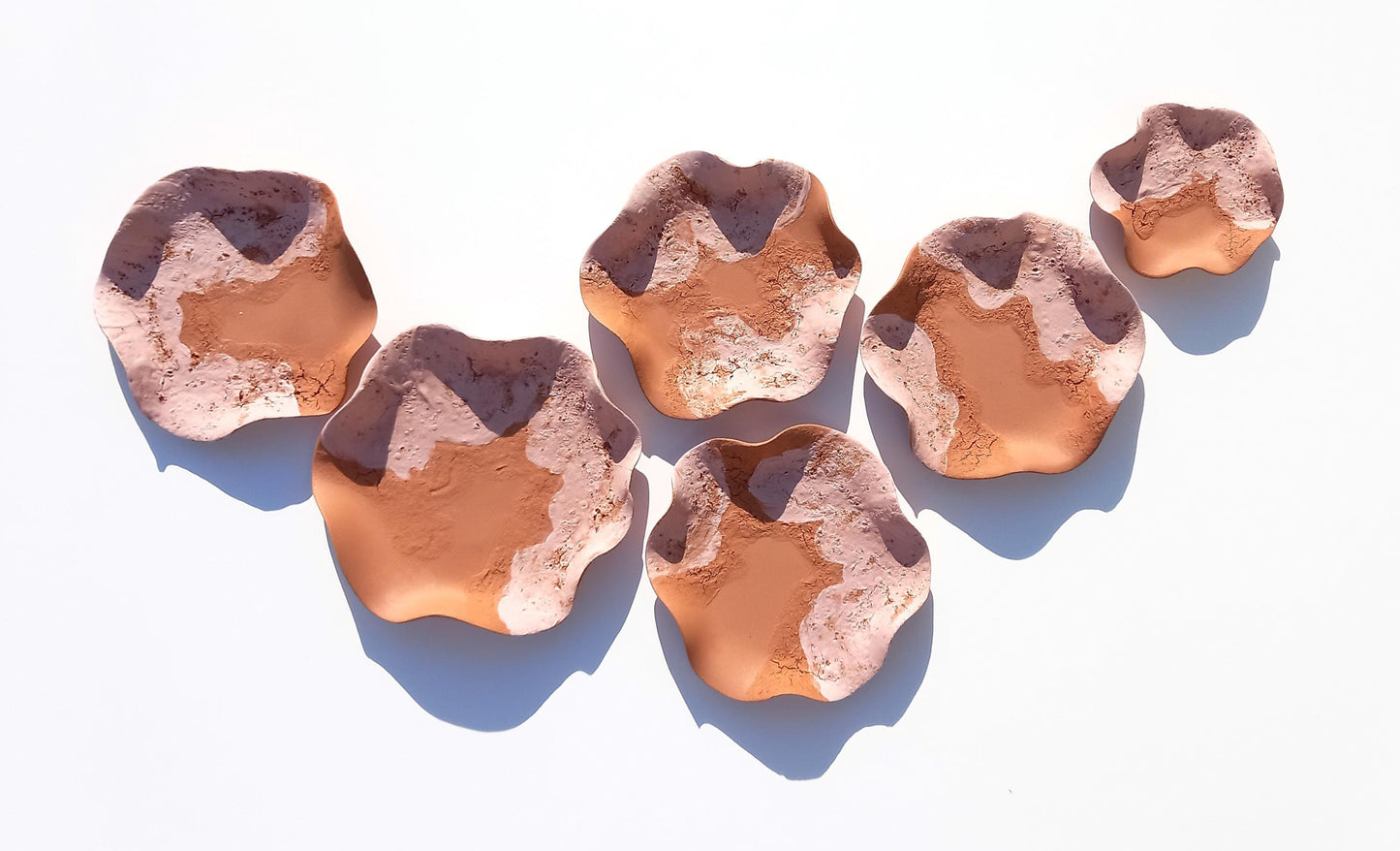 Terracotta Flower Tile Wall Art: Pink Blush Ceramic Sculpture, Made to Order