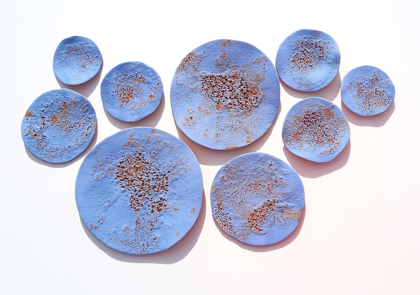 Terracotta Tile Wall Art: Blue Ceramic Sculpture, Made to Order