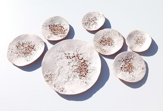 White Terracotta Tile Wall Art: Ceramic Sculpture, Made to Order