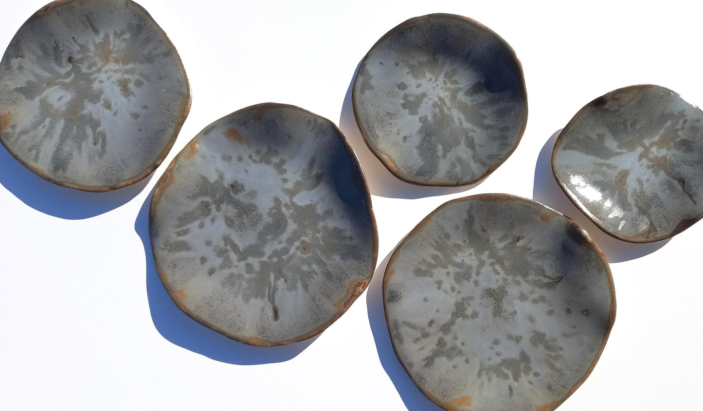 Stone Gray & Taupe Ceramic Wall Sculpture: Organic Round Porcelain Tile Art, Made to Order