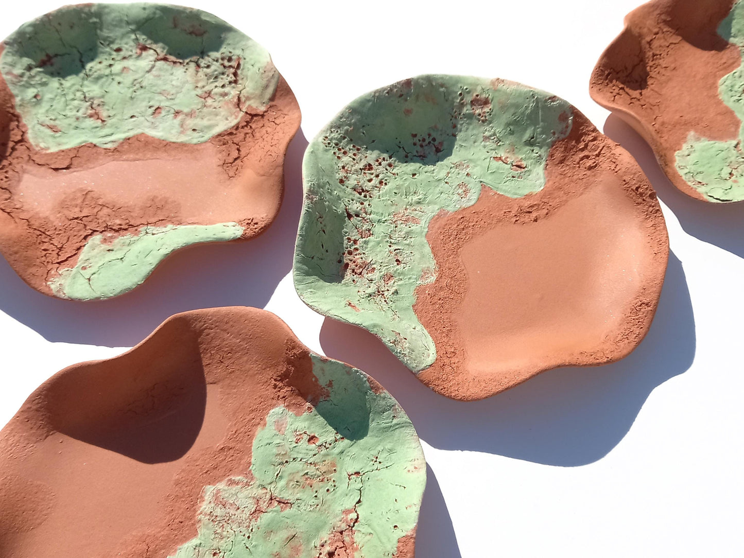 Light Green Terracotta Wall Art Tiles: Flower Ceramic Sculpture (Made to Order)