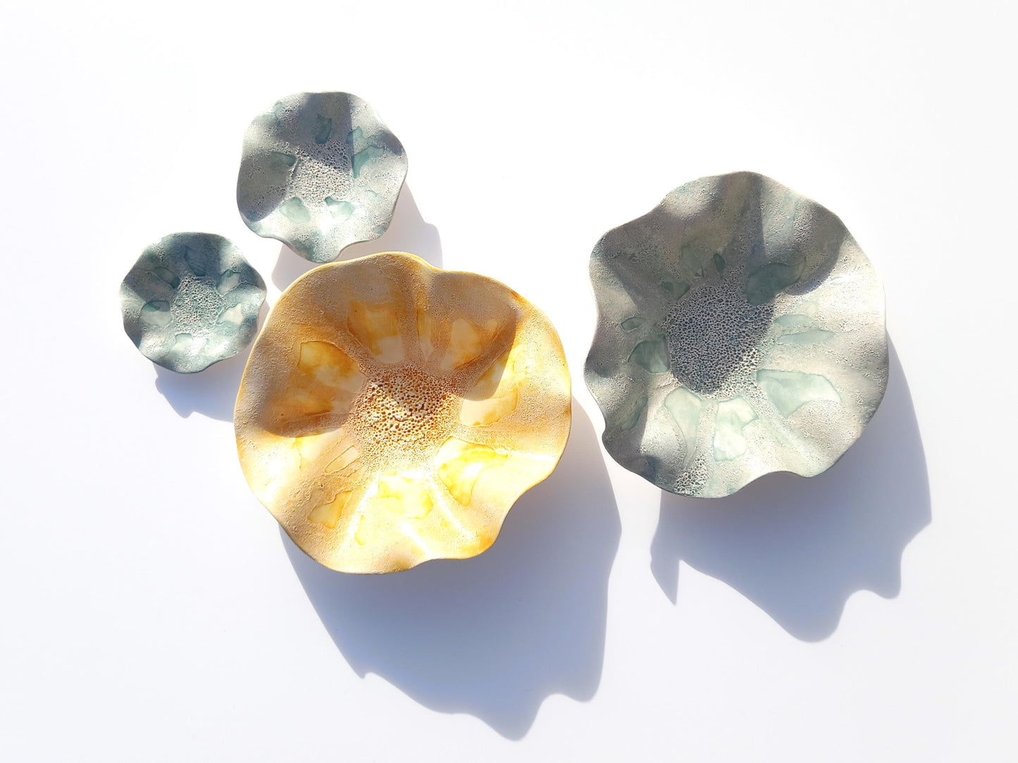 Teal & Sunset Ceramic Wall Art: Art Installation Sculpture (Made to Order)