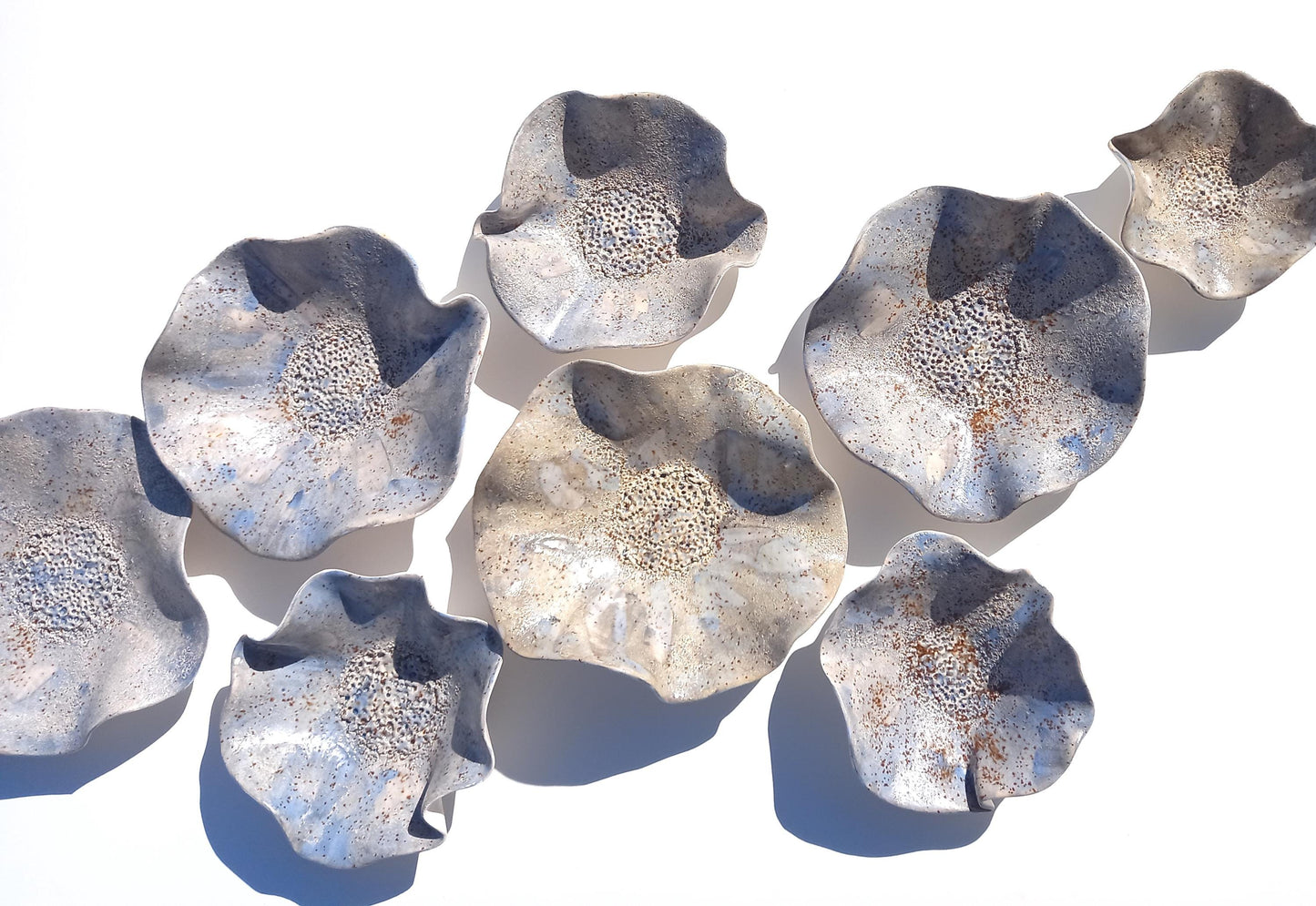 Blue Ceramic Wall Art: Art Installation Sculpture, Made to Order