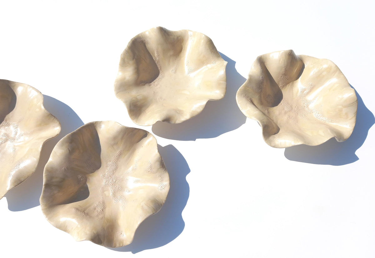 Champagne Porcelain Tulip Wall Art Sculpture Set - Made To Order