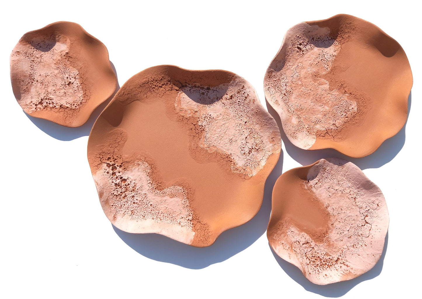 Beige & Terracotta Wall Art - Ceramic Wall Sculpture - Modern Decorative Tiles - Made to Order